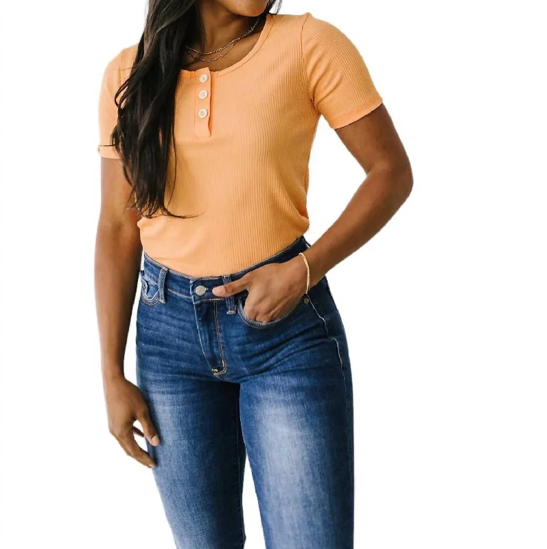 It Figures Scoop Neck Top In Orange