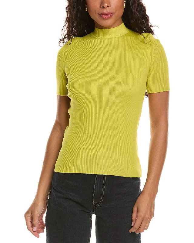 Oscar de la Renta Silk-Blend Rib T-Shirt