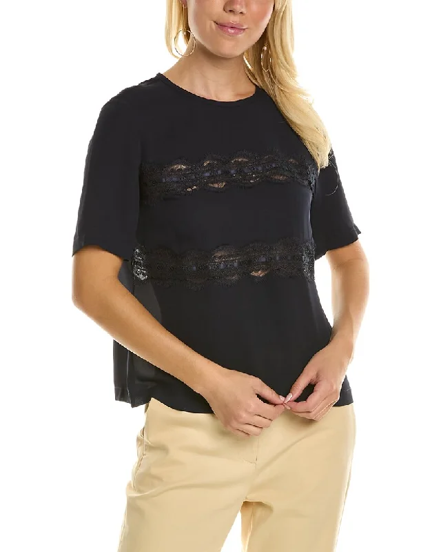 Rebecca Taylor Lace Silk T-Shirt