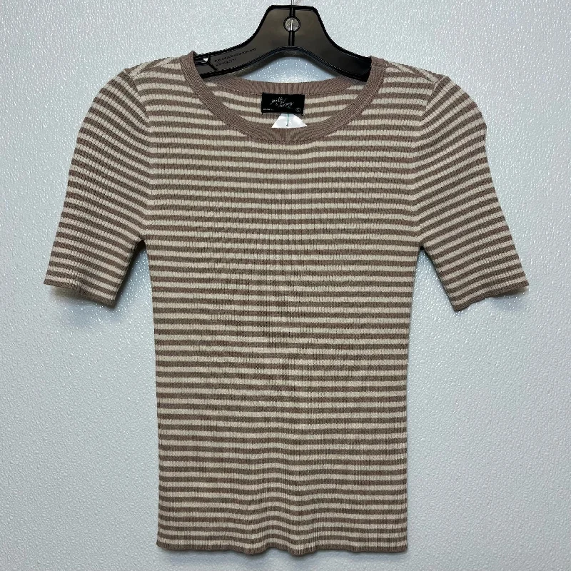 Striped Top Short Sleeve Clothes Mentor, Size S