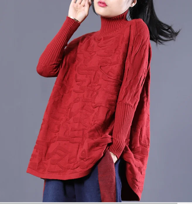 A-Line Hooded Loose Fall Women Cotton Tops Women Blouse H9506RED