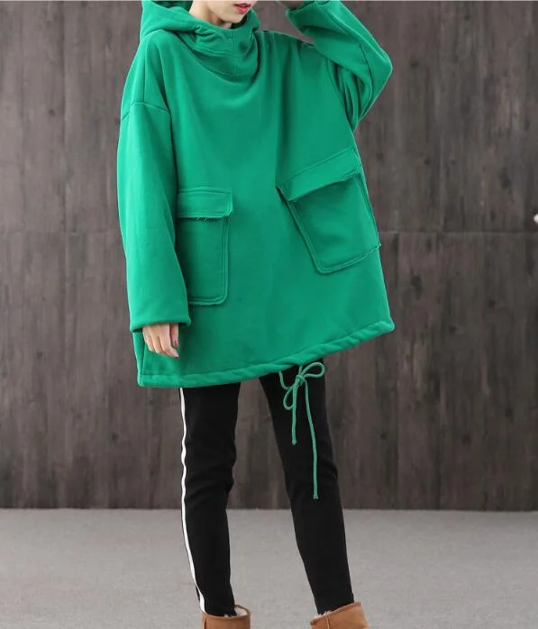 Hooded Loose Blouse Spring Tunic Casual Women Shirts Cotton Tops WG961707