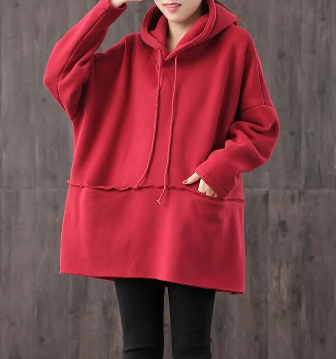 Hooded Loose Blouse Spring Tunic Casual Women Shirts Cotton Tops WG961707