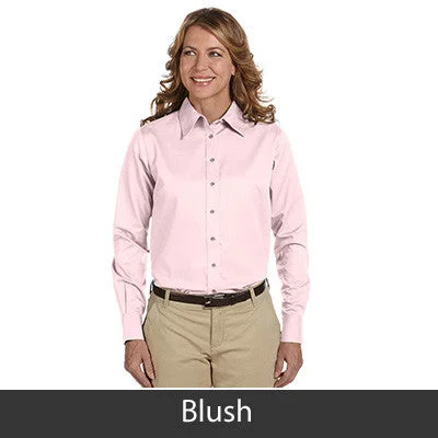 Harriton Ladies Long-Sleeve Twill Shirt With Stain-Release