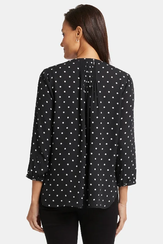 Pintuck Blouse - Celestial Dot