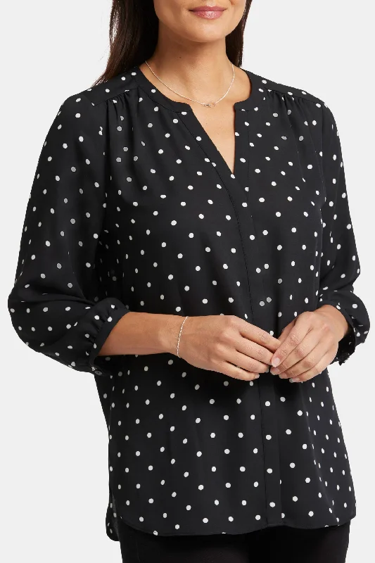 Pintuck Blouse - Celestial Dot