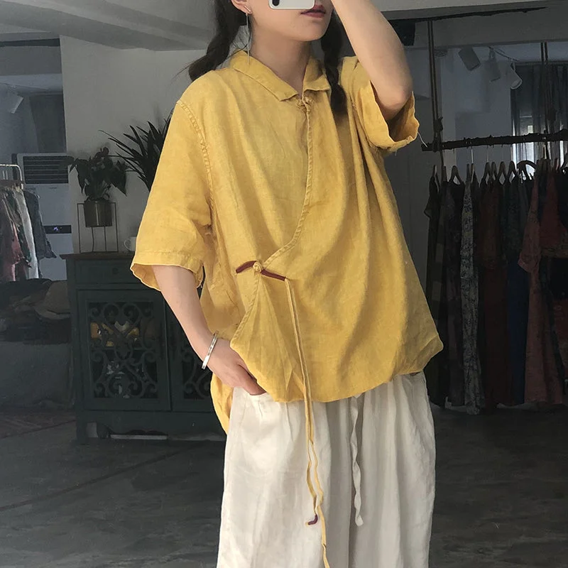 Women Casual Linen Blouse Spring Summer Autumn Women Tops PZ97283