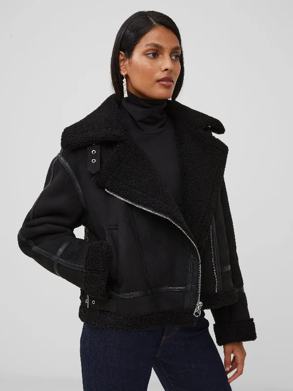 Faux Shearling Aviator Jacket