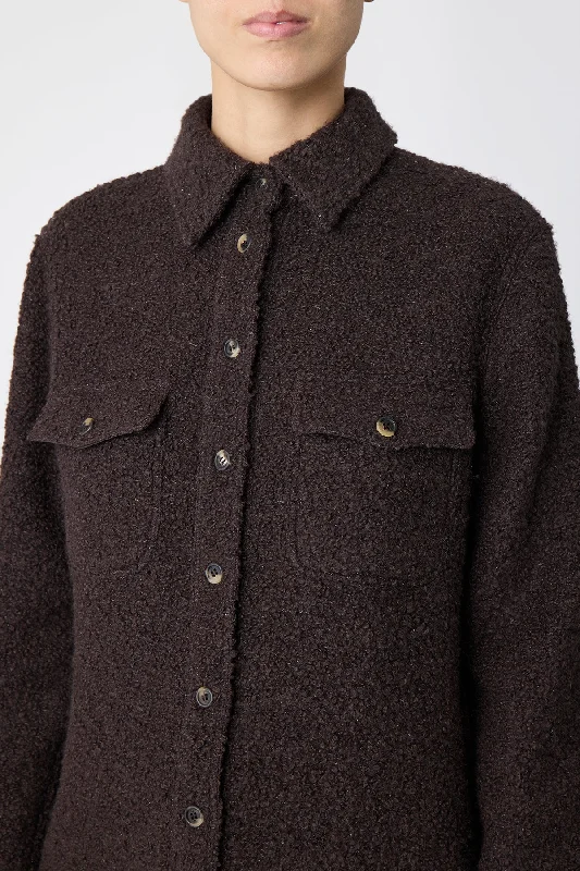 John Austin Shirt in Chocolate Recycled Cashmere Boucle