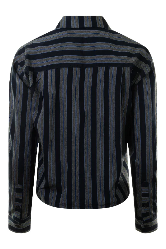 A Shirt Thing Ondine Striped Blouse in Navy