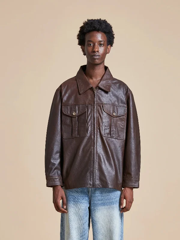 Sepia Leather Overshirt