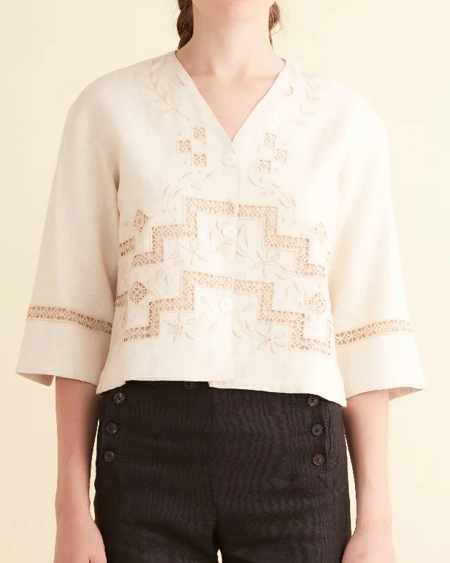 Step Cutwork Overshirt