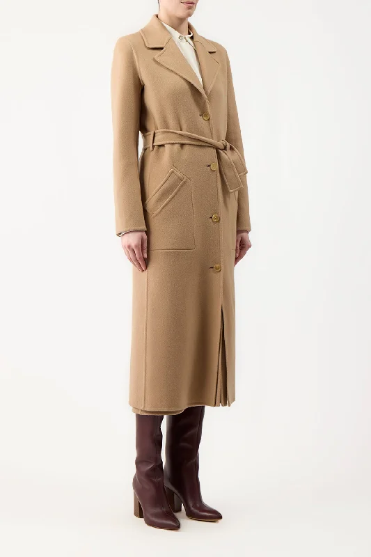 William Coat in Camel Double-Face Recycled Cashmere