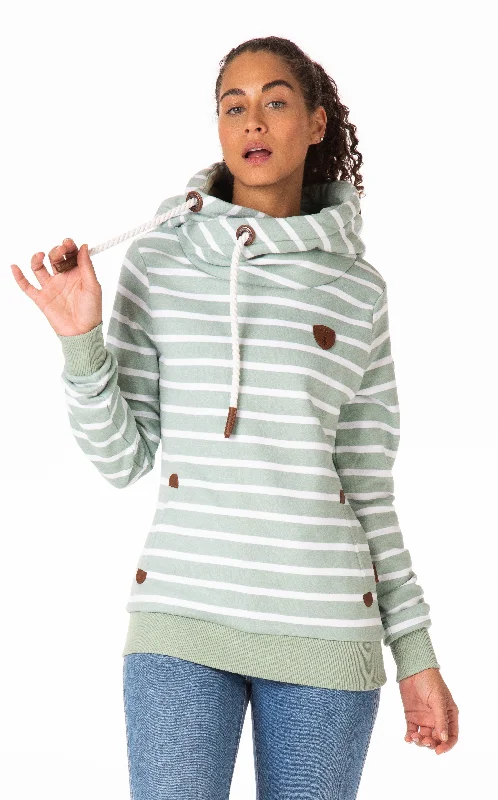 Artemis Print Green Bay Stripe Hoodie