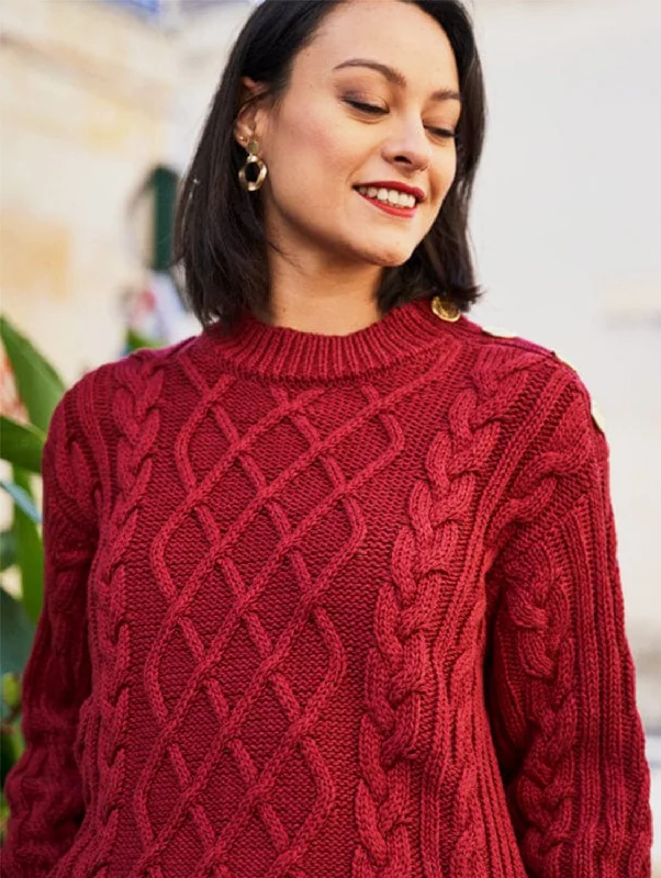 Boreal Women's Organic Cotton Jumper | Red