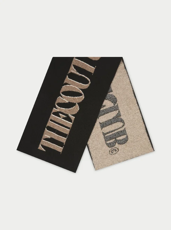 Copyright Logo Wool Scarf - Black