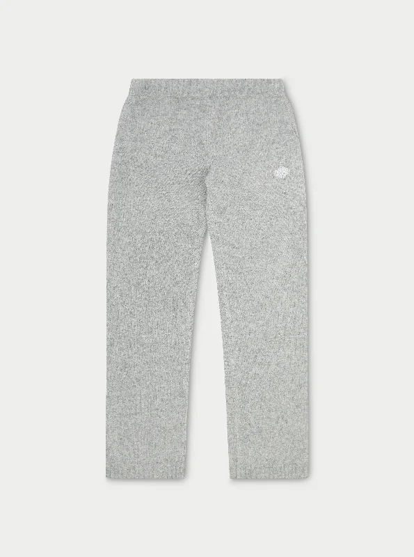 FLUFFY EMBLEM EMBROIDERED JOGGER - GREY MARL