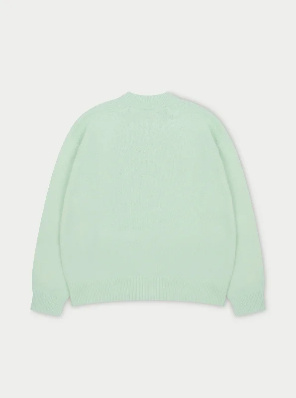 FLUFFY EMBLEM KNITTED CREW - MINT