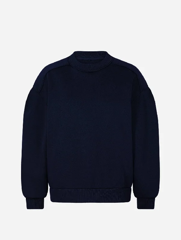 Nayla Organic Cotton Raglan Crewneck | Navy