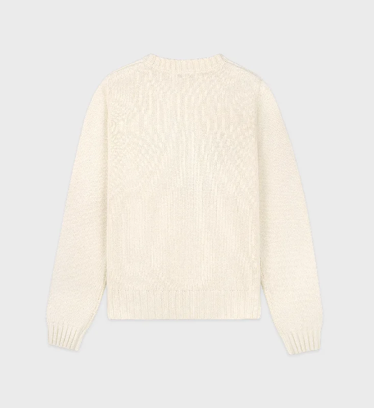 NY Crest Knitted Crewneck - Cream