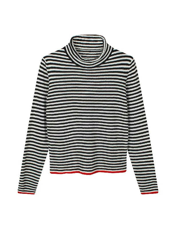 One Stripe Elsa Knit, Black/Ecru