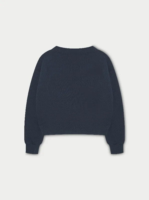 OVERSIZED JERSEY CARDIGAN - NAVY