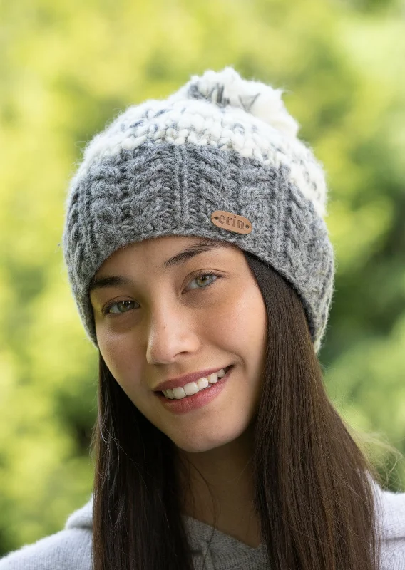 Wool Bobble Flecked Grey Hat