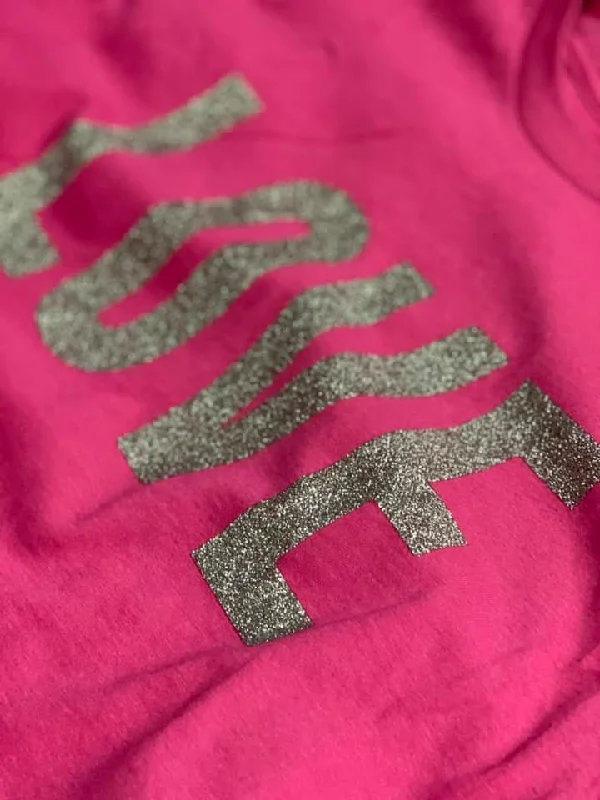 Love Glitter Graphic Tee Shirt