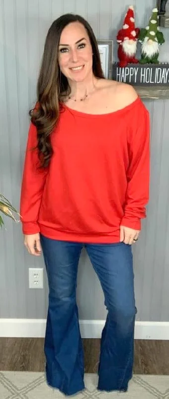 Slouchy Top, Red