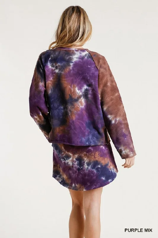 Tie Dye French Terry Raglan Top