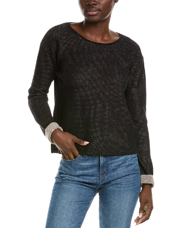 Alashan Cashmere Plaited Reversible Cashmere-Blend Pullover