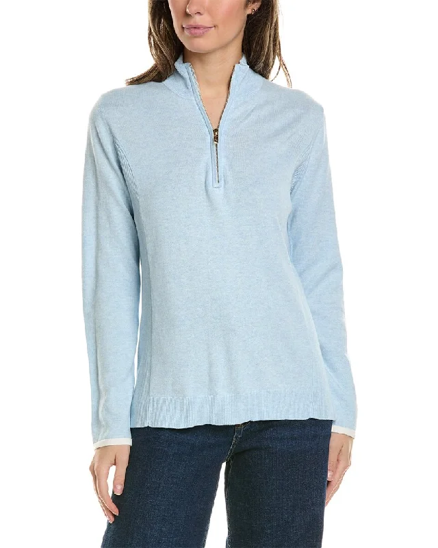 Alashan Cashmere Tee Time Cashmere-Blend 1/2-Zip Pullover