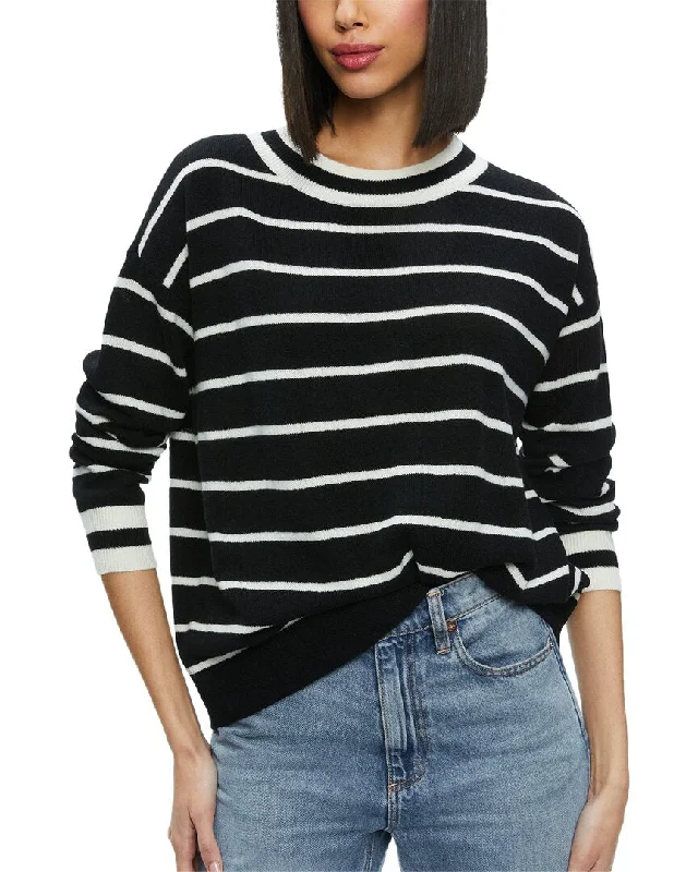 alice + olivia Fila Crewneck Wool-Blend Pullover