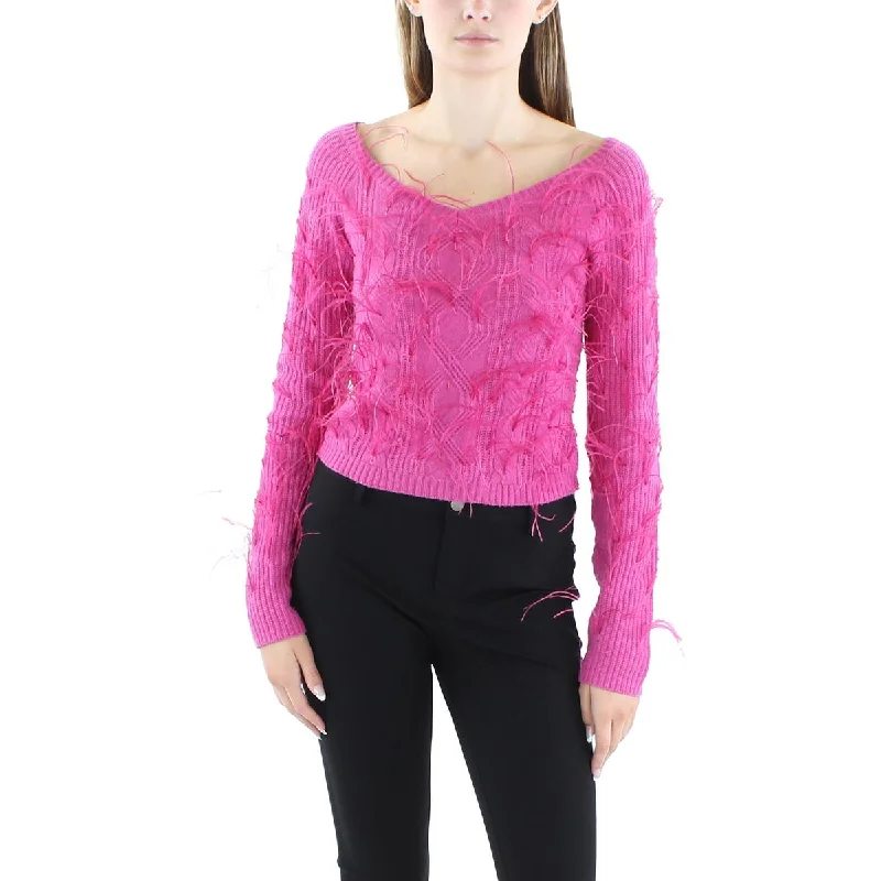 Cult Gaia Womens Merino Wool Blend Merino Wool Pullover Sweater