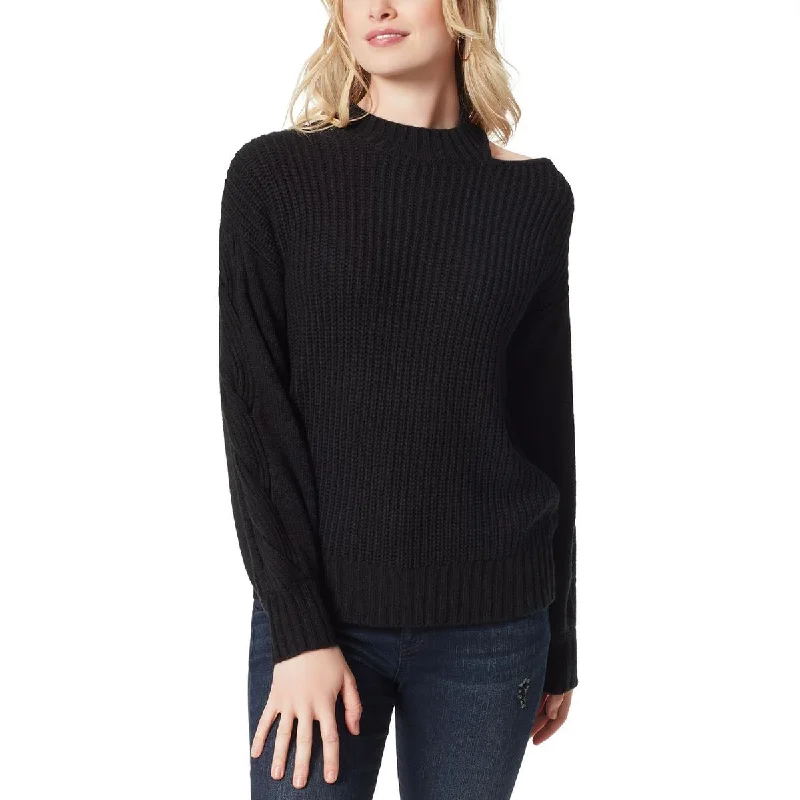 Jessica Simpson Womens Emmalynn Ribbed Trim Casual Pullover Sweater