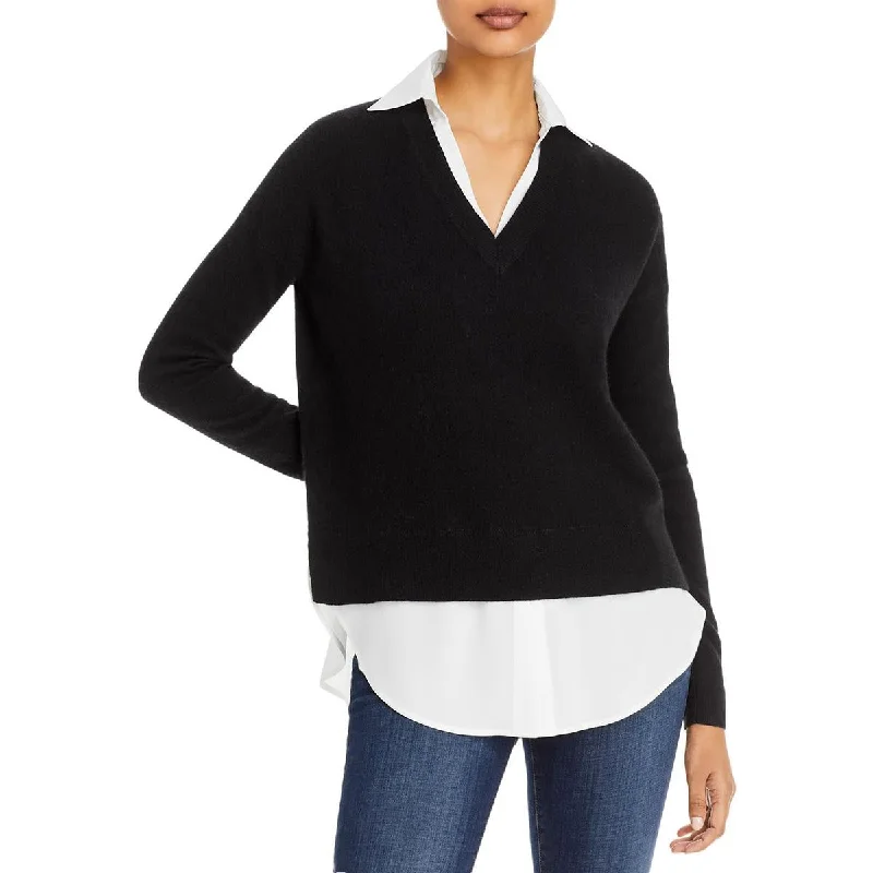 Private Label Womens Cashmere Collared Pullover Sweater