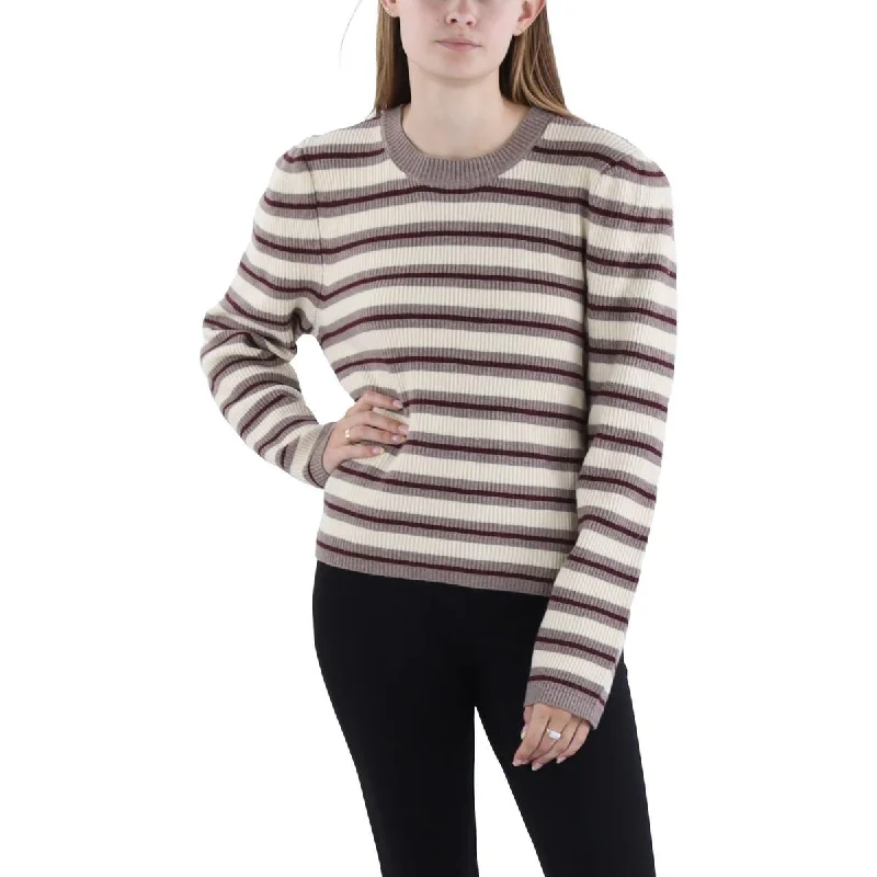 Vigoss Womens Striped Mock Neck Pullover Sweater