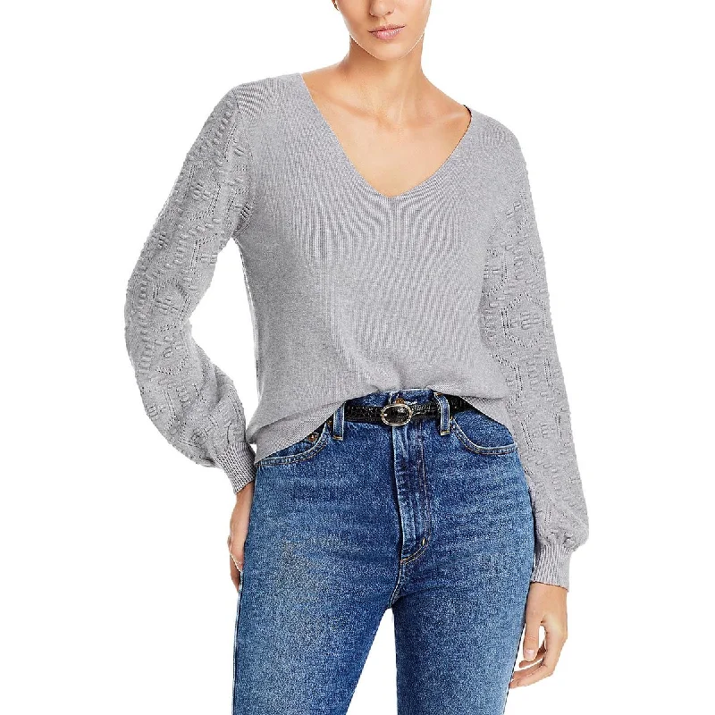 Vila Milano Womens Ribbed V-Neck Pullover Sweater