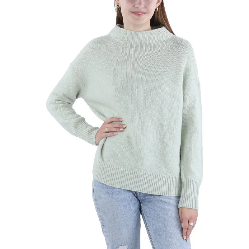 Vince Womens  Marled Funned Cashmere Crochet Pullover Sweater