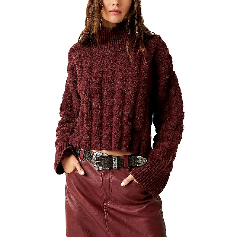 We The Free Womens Soul Searcher Textured Pullover Mock Turtleneck Sweater