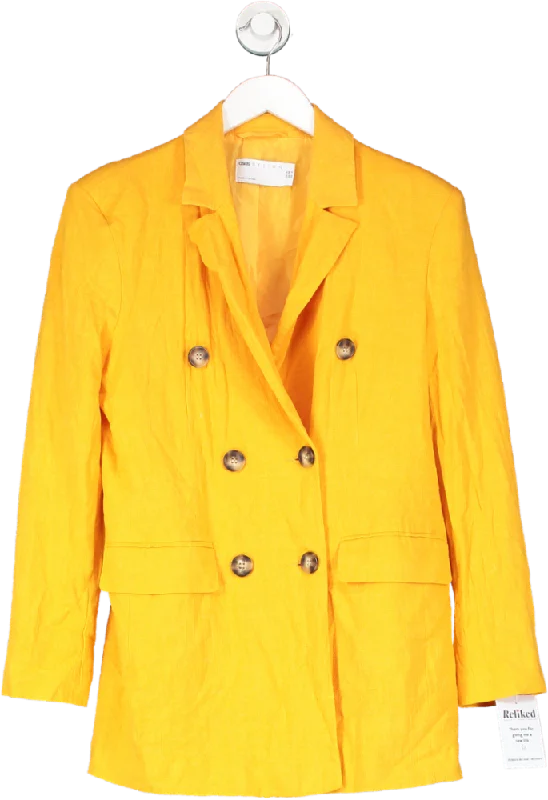 ASOS Orange Viscose And Linen Blend Blazer UK 10