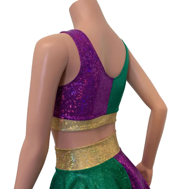 Mardi Gras Scrunch Crop Top Bralette