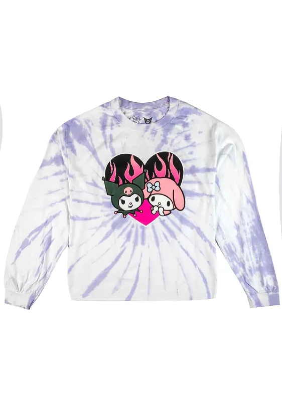 Sanrio Kuromi & My Melody Flame Heart Cropped Top