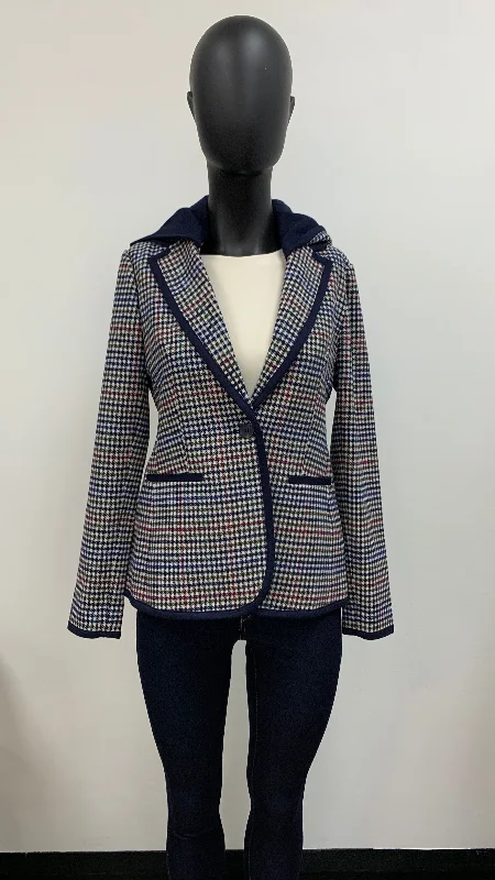 Charlie B Plaid Blazer with Hood - C6314-091C