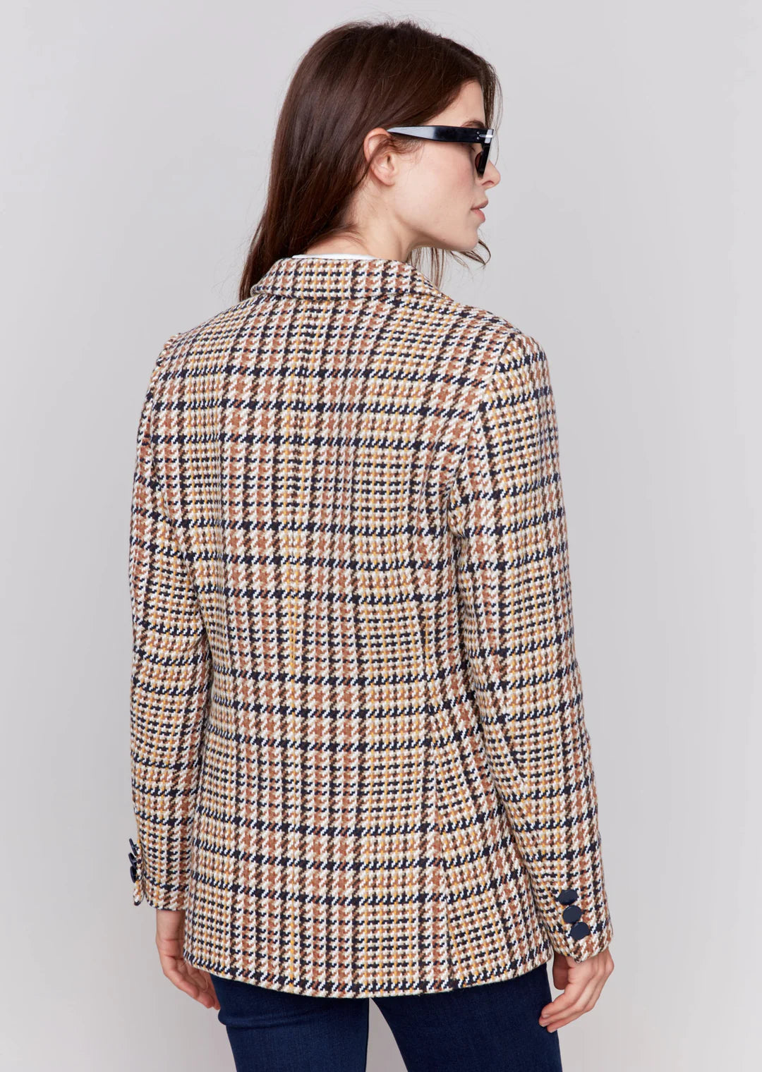 Charlie B Plaid Long Sleeve Blazer - C6279R-970B