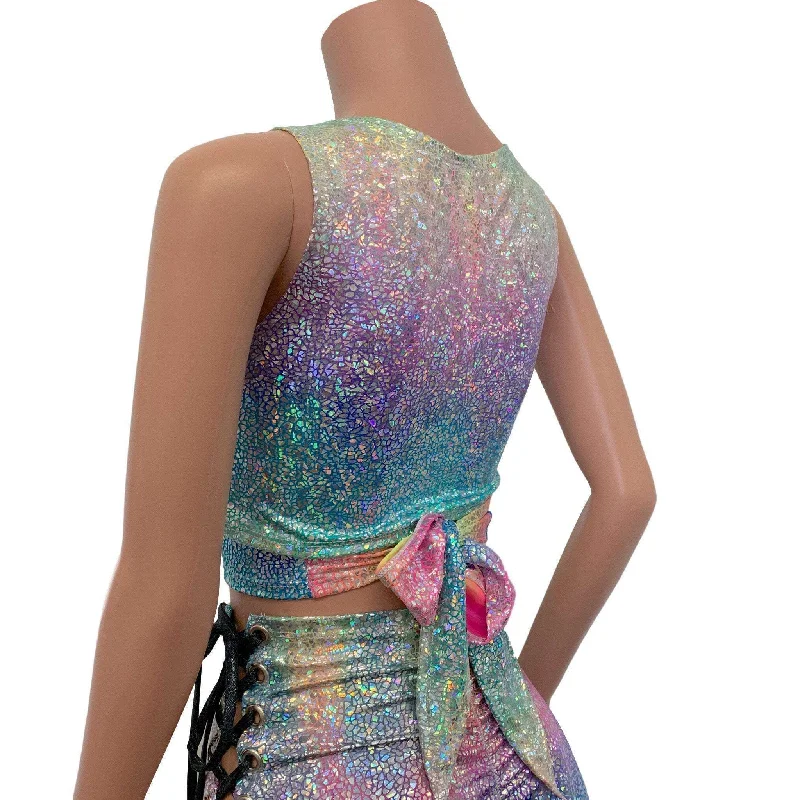 Crop Wrap Top - Rainbow Avatar - Choose Sleeve Length