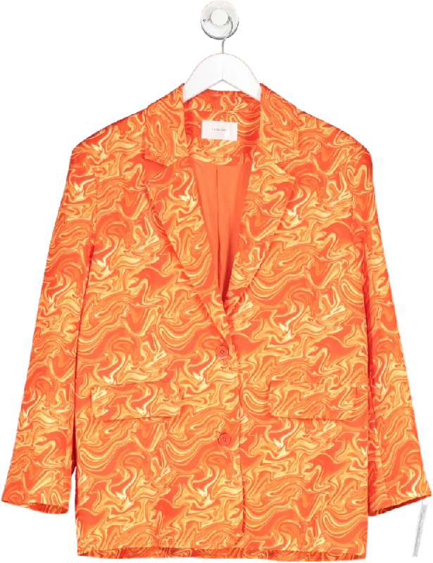 hosbjerg Orange Swirl Printed Blazer UK S