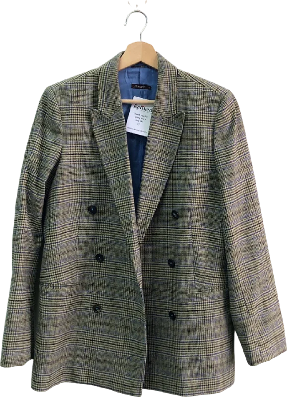 J.McLaughlin Grey Plaid Blazer UK 6