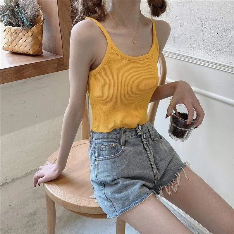 Kawaii Slim-cut Kintted Crop Top