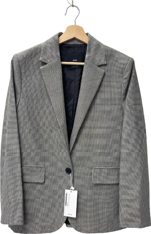 Mango Grey Checked Blazer XS